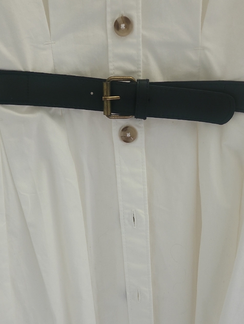 NWT By Anthropologie Belted Buttondown Shirt Women's Size 8 White Cotton Peplum - Picture 8 of 13